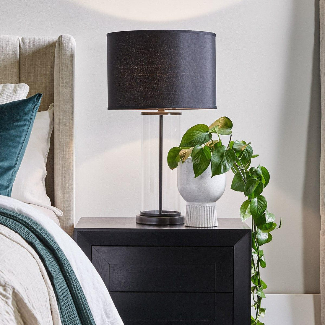 House Journey Table Lamp Left Bank Table Lamp - Black w Black Shade