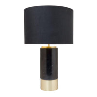 House Journey Table Lamp Paola Marble Table Lamp - Black w Black Shade
