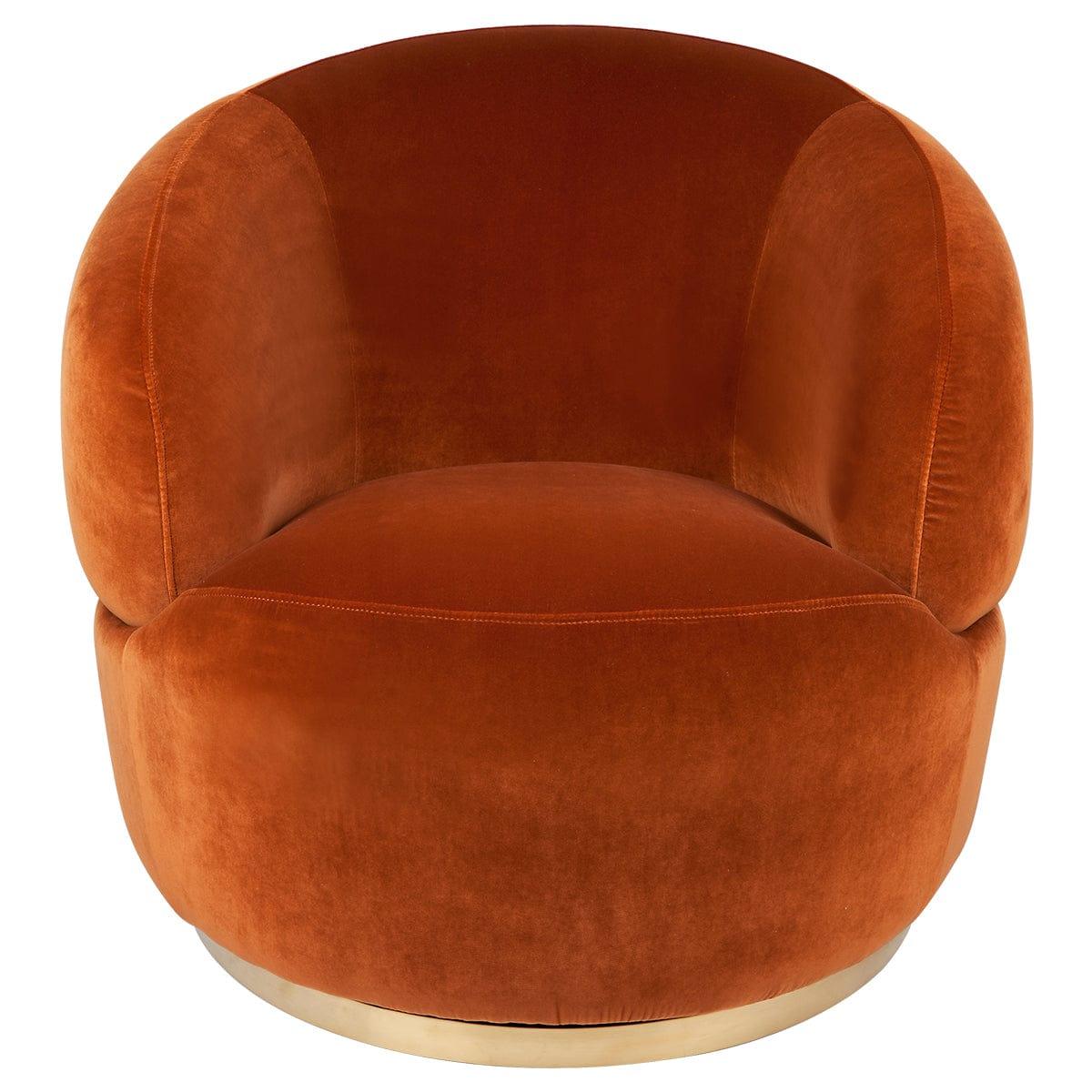 Tubby Swivel Occasional Chair - Caramel Velvet.