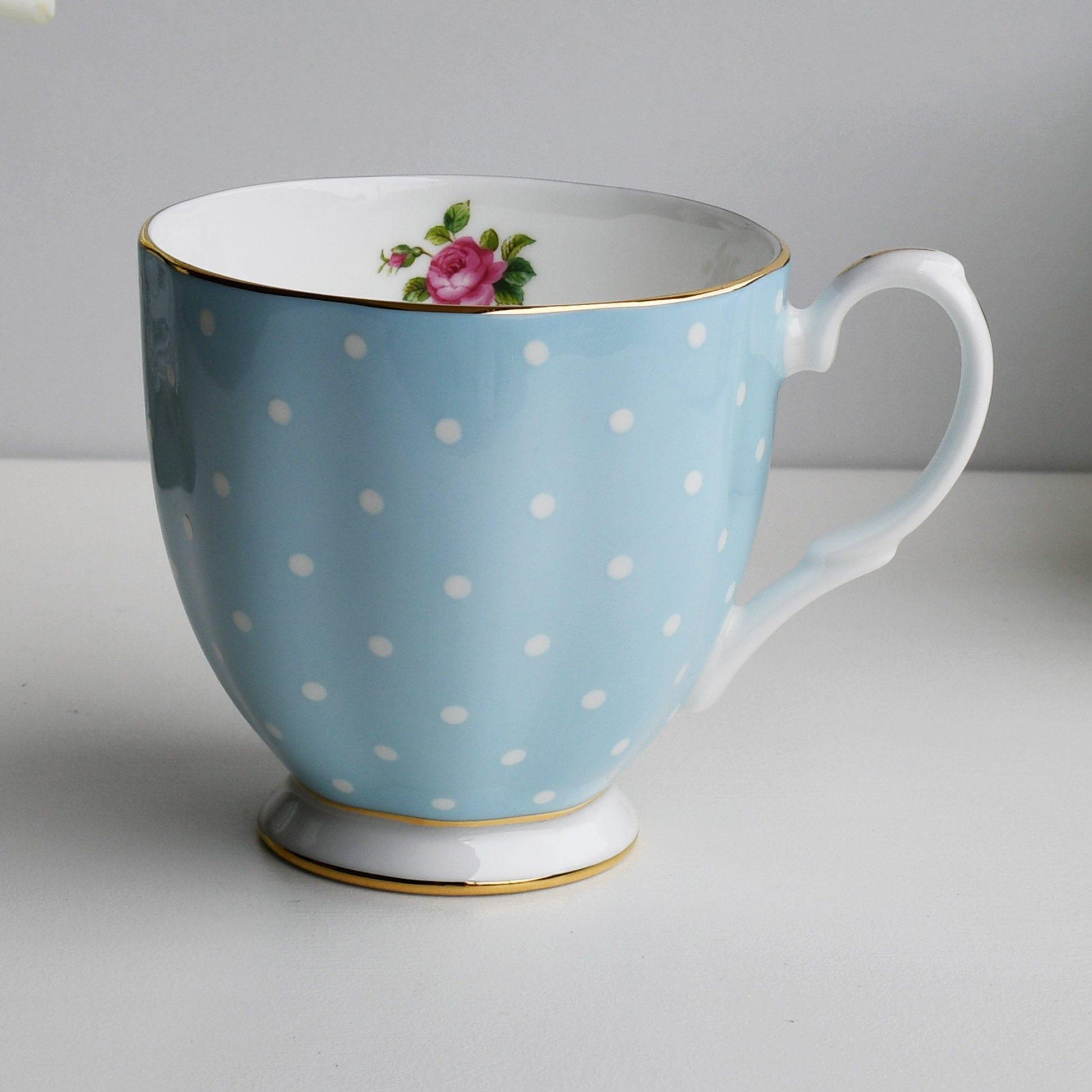 Royal Albert Bone China Royal Albert Cheeky Vintage Mix Polka Blue Footed Mug