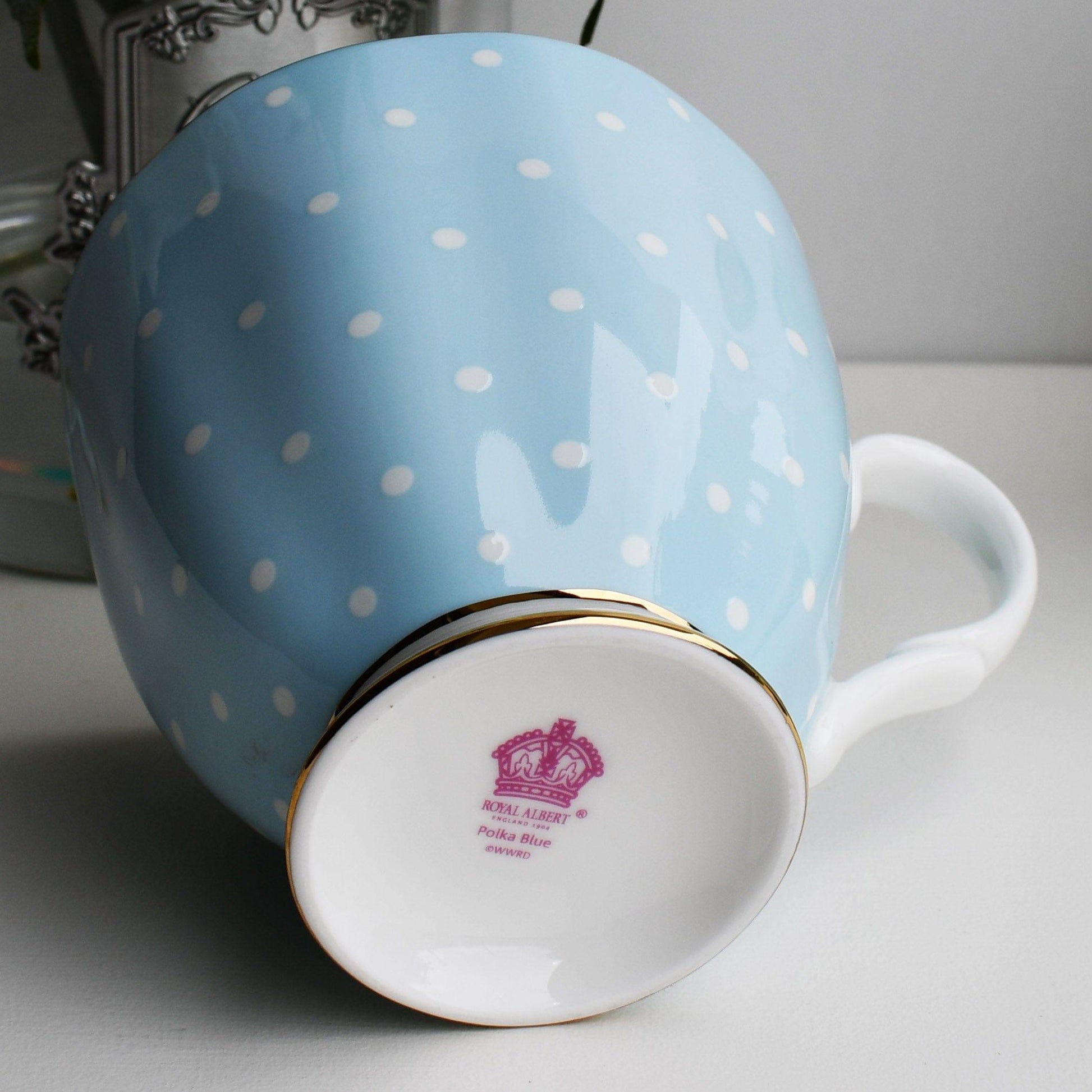 Royal Albert Bone China Royal Albert Cheeky Vintage Mix Polka Blue Footed Mug