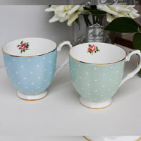 Royal Albert Bone China Royal Albert Cheeky Vintage Mix Polka Blue Footed Mug