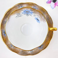Royal Albert Bone China Royal Albert Unnamed Blue Flower, Gold Spray Duo