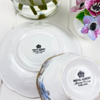 Royal Albert Bone China Royal Albert Unnamed Blue Flower, Gold Spray Duo