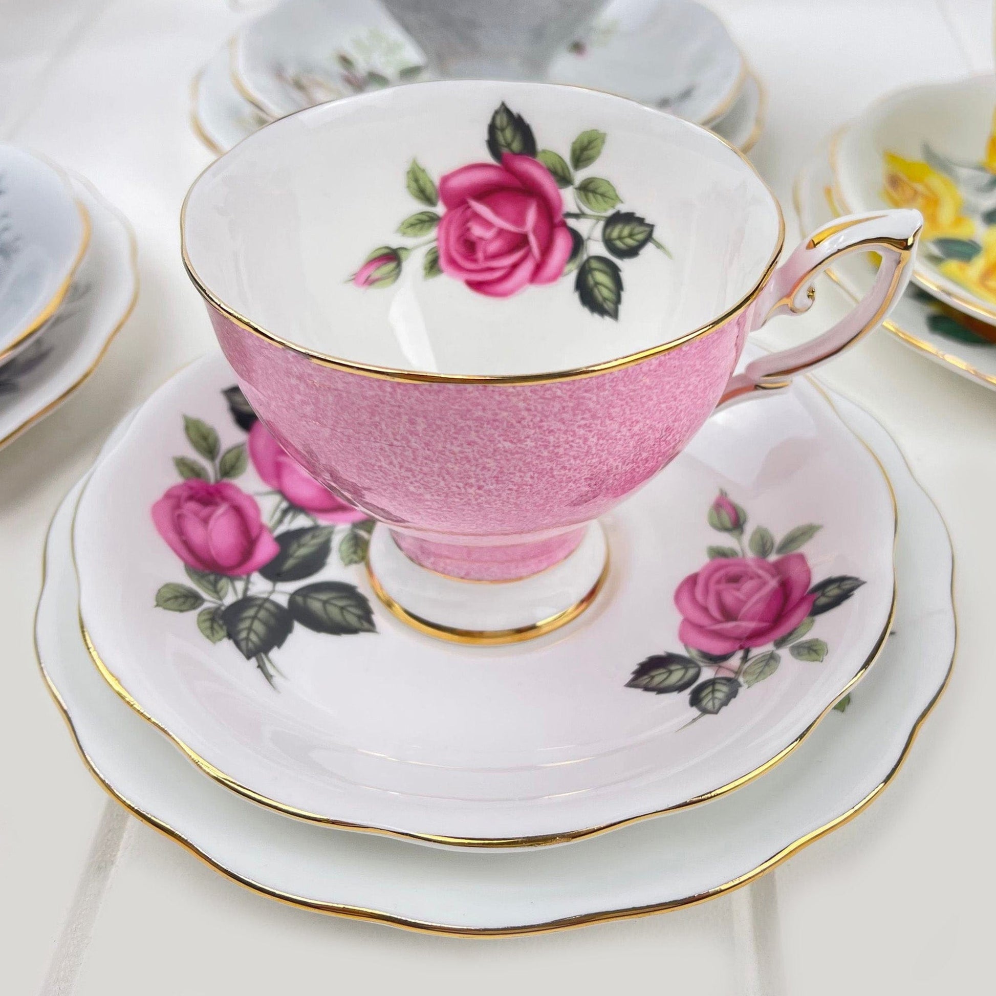 Royal Albert Bone China Royal Standard Harlequin Candy Pink Rose - 2441 Trio