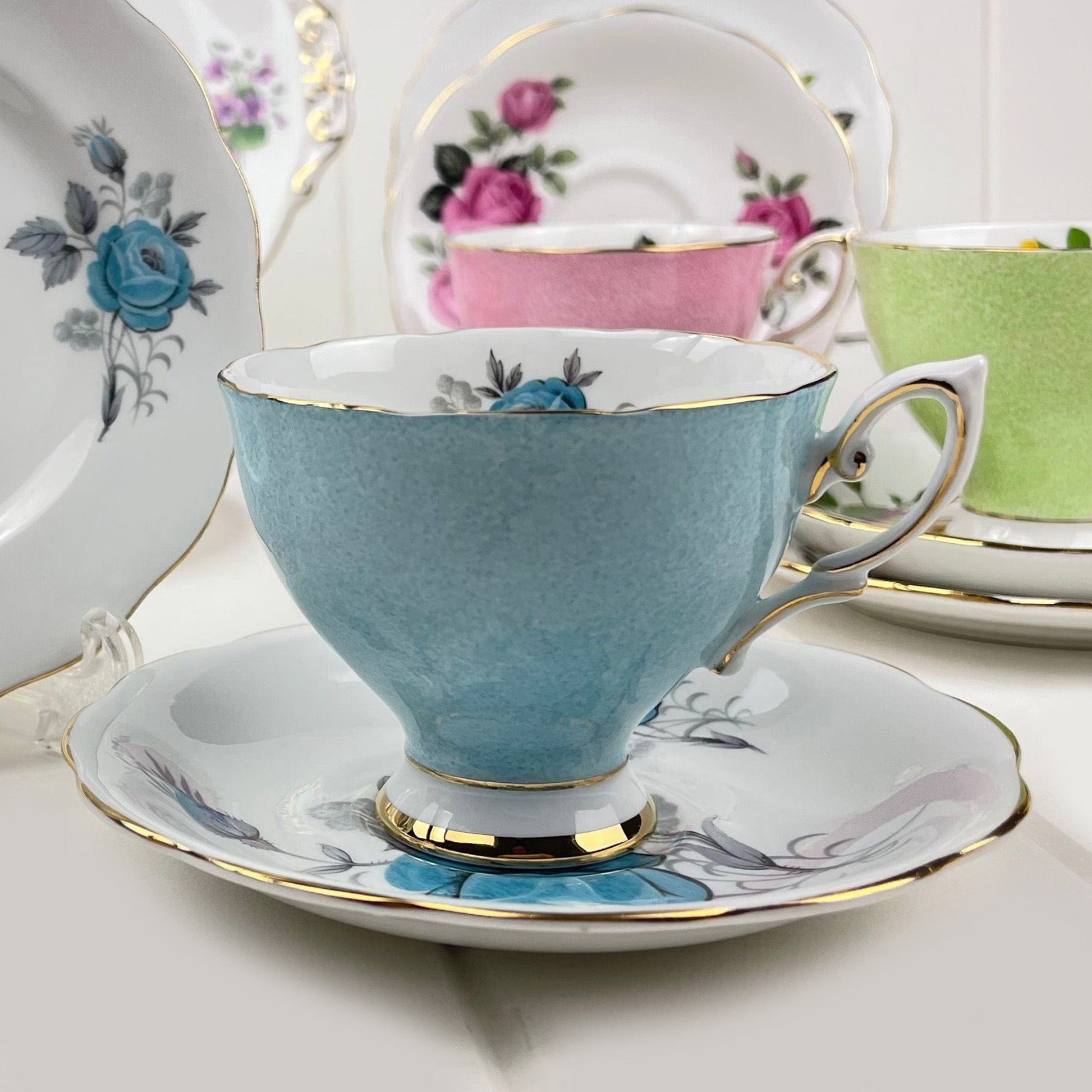 Royal Albert Bone China Royal Standard Harlequin Turquoise  - 2436 Trio