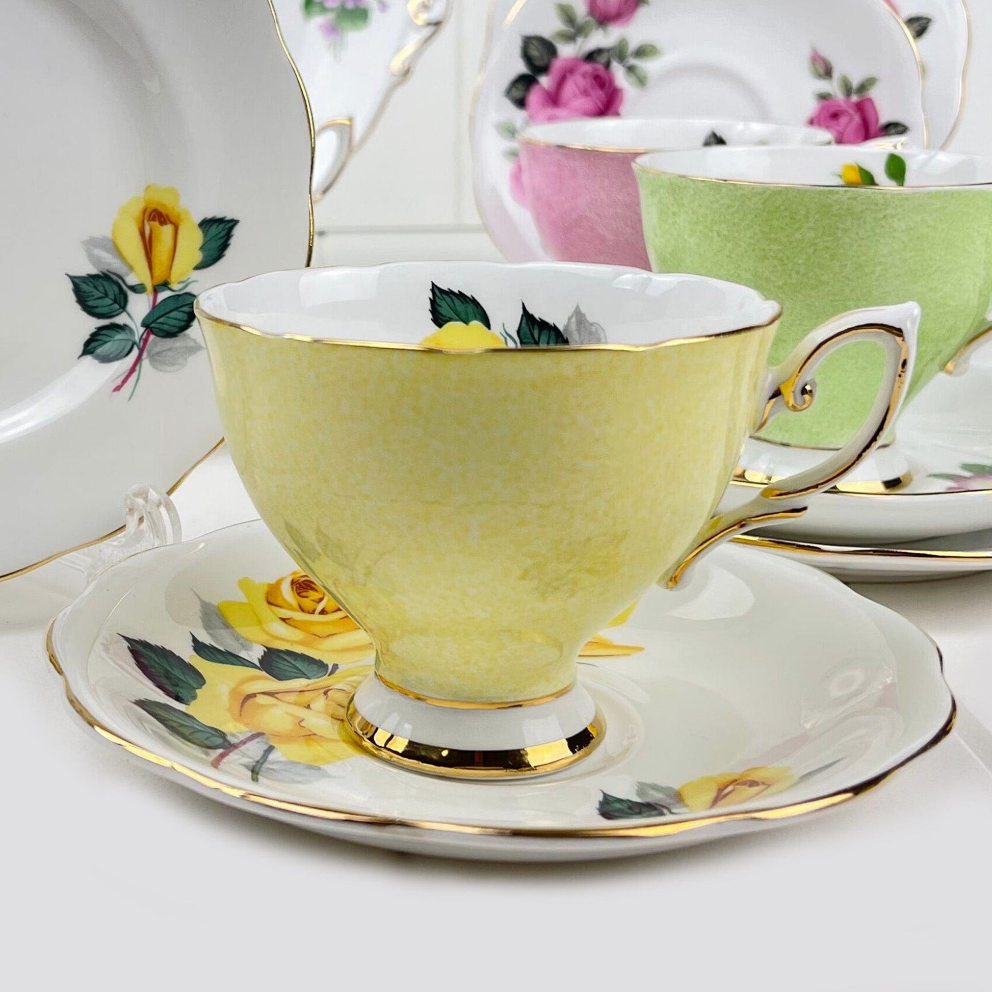 Royal Albert Bone China Royal Standard Harlequin Yellow Rose - 2434 Trio