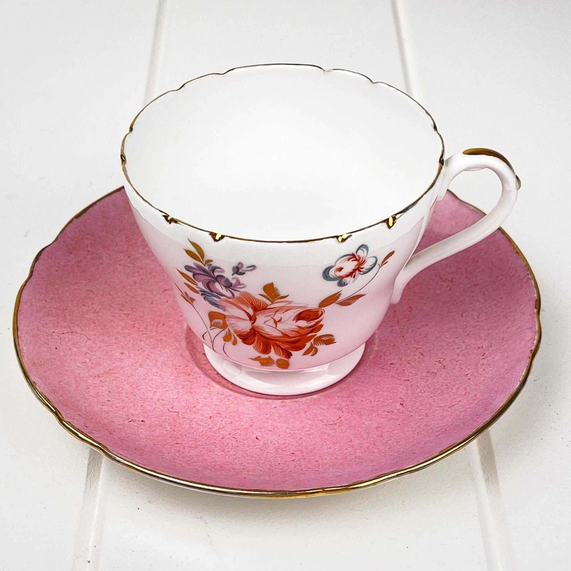 Shelley Bone China Shelley Un-named Teacup Duo