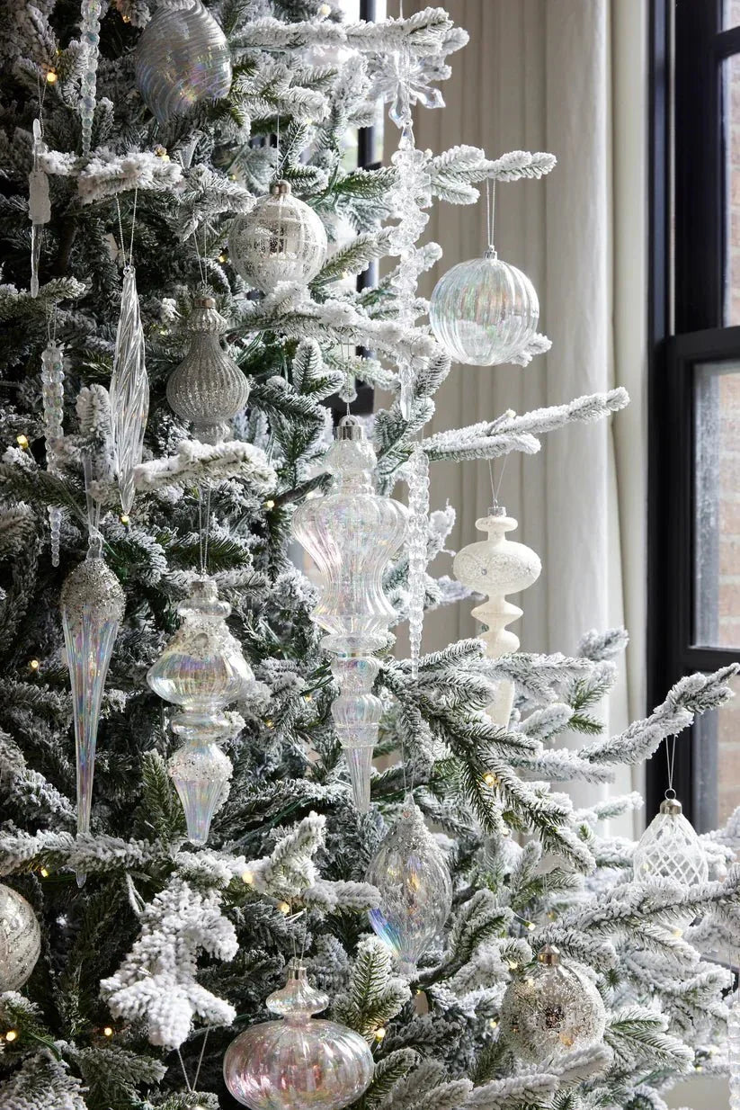 10Cm Ribbed Iridescent Bauble - Exquisite Homewares 