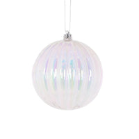 10Cm Ribbed Iridescent Bauble - Exquisite Homewares 