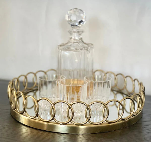 Gold Loop Mirror Tray