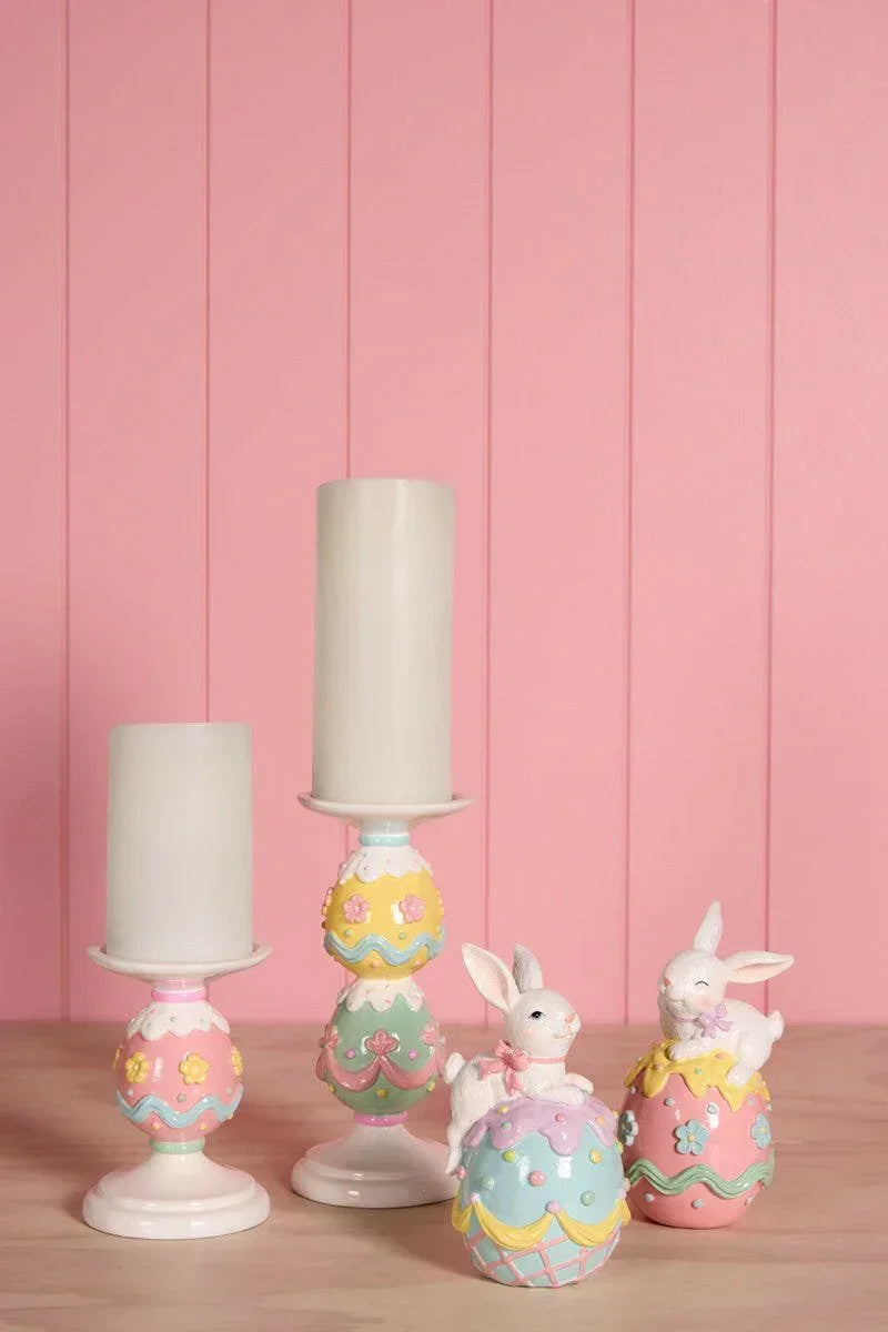 14cm Pastel Piped Egg Candle Holder - Exquisite Homewares 