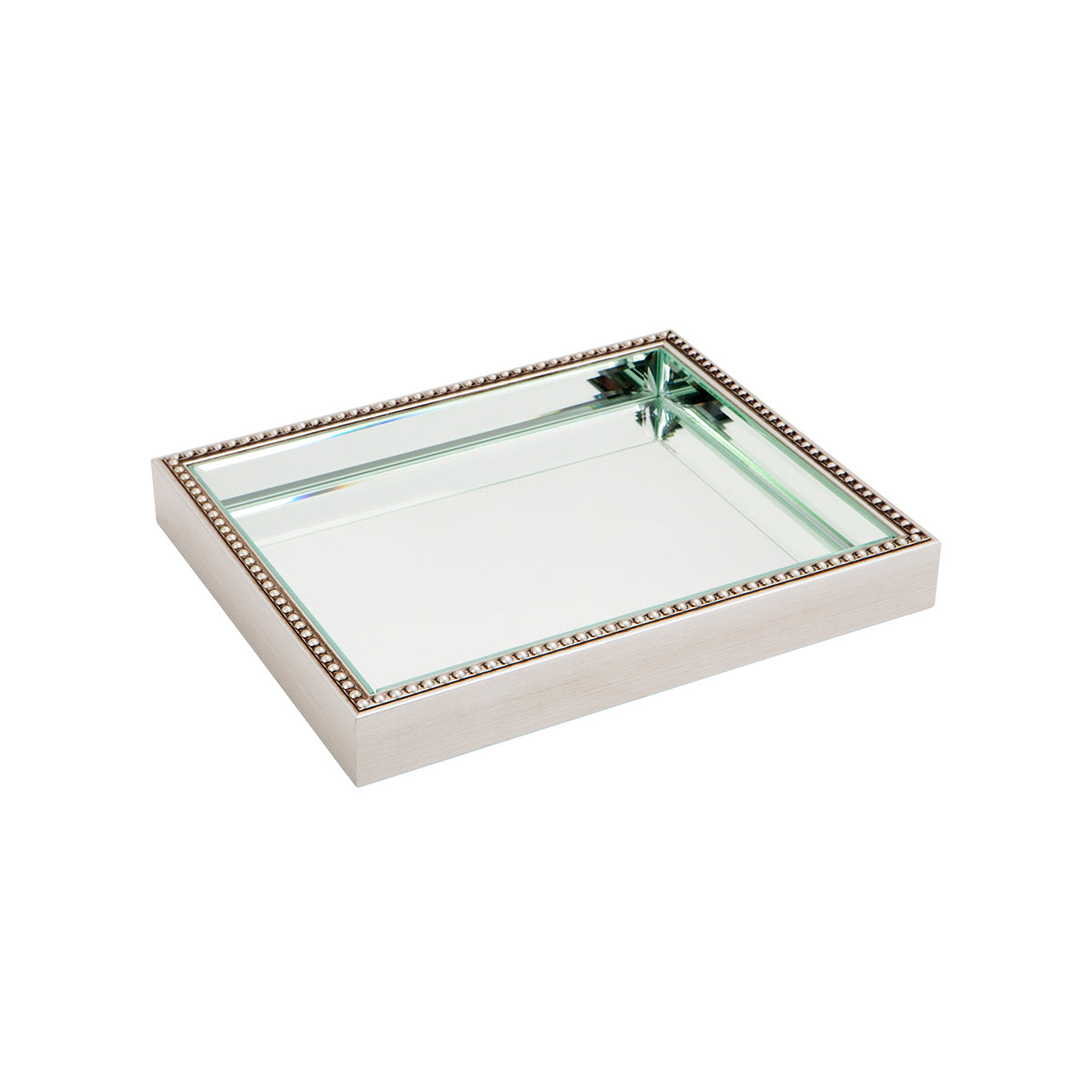 Zeta Mirror Tray - Small Antique Silver