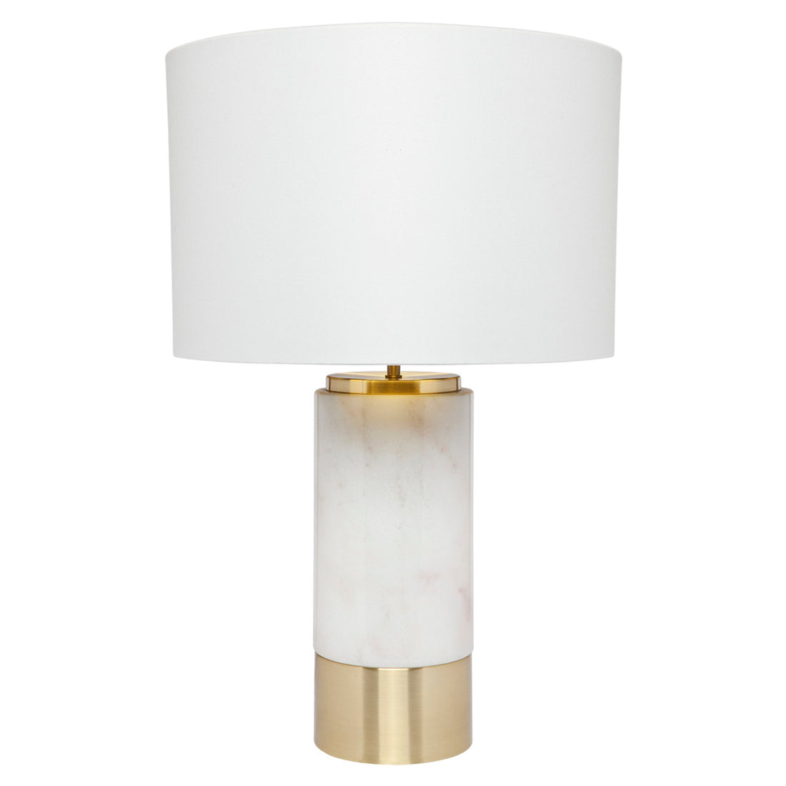 Paola Marble Table Lamp - White w White Shade