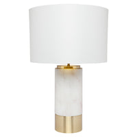 Paola Marble Table Lamp - White w White Shade