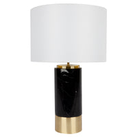 Paola Marble Table Lamp - Black w White Shade