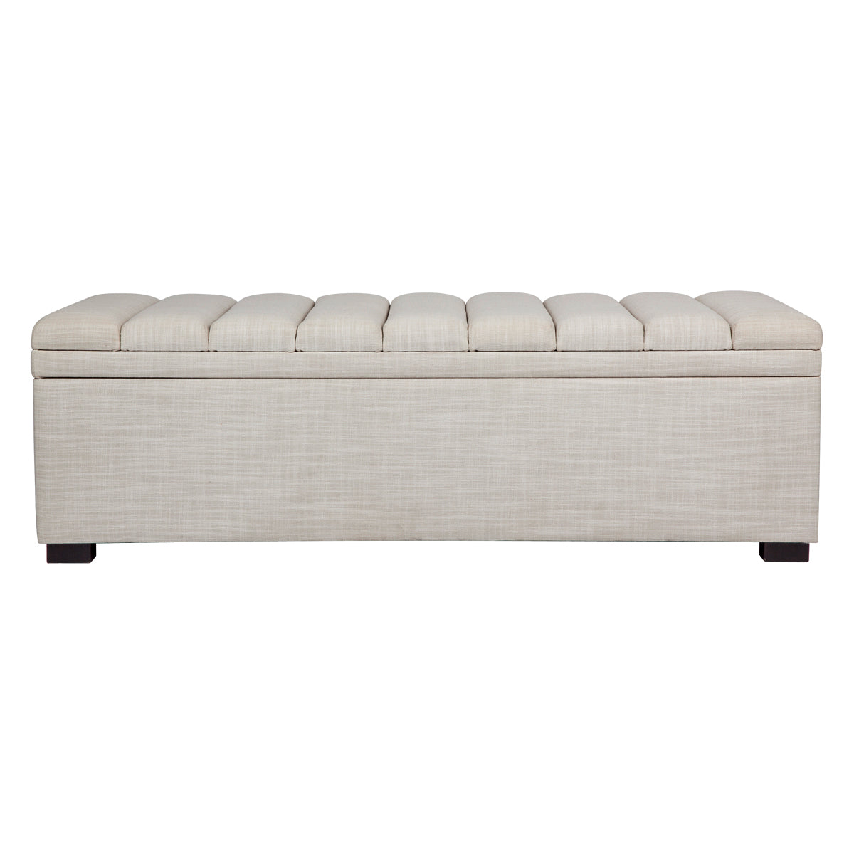 Soho Storage Bench Ottoman - Off White Linen