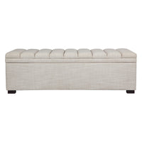 Soho Storage Bench Ottoman - Off White Linen