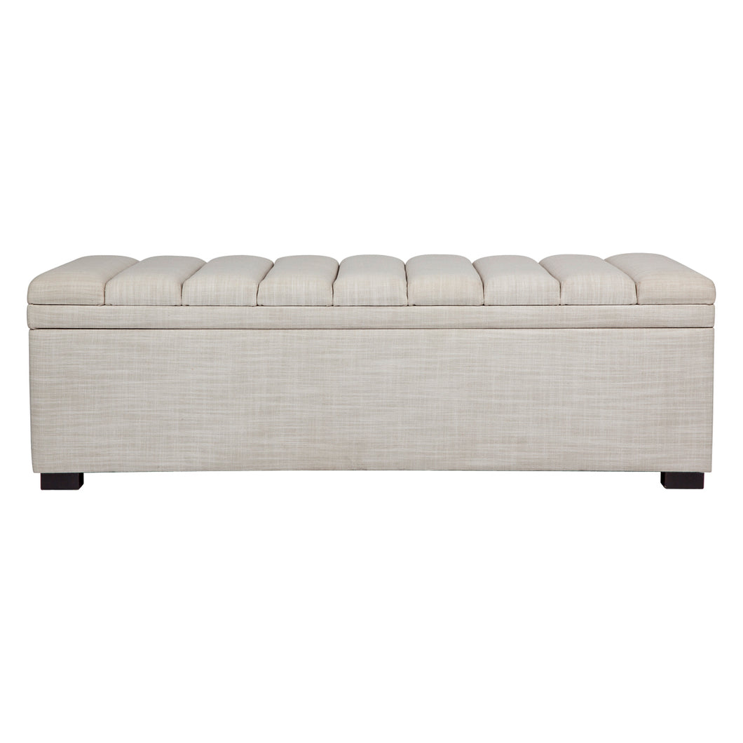 Soho Storage Bench Ottoman - Off White Linen