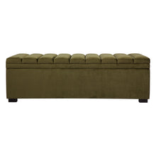 Load image into Gallery viewer, Soho Storage Bench Ottoman - Olive Velvet
