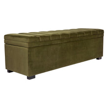 Load image into Gallery viewer, Soho Storage Bench Ottoman - Olive Velvet
