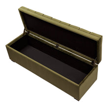 Load image into Gallery viewer, Soho Storage Bench Ottoman - Olive Velvet
