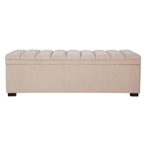 Soho Storage Bench Ottoman - Nude Velvet