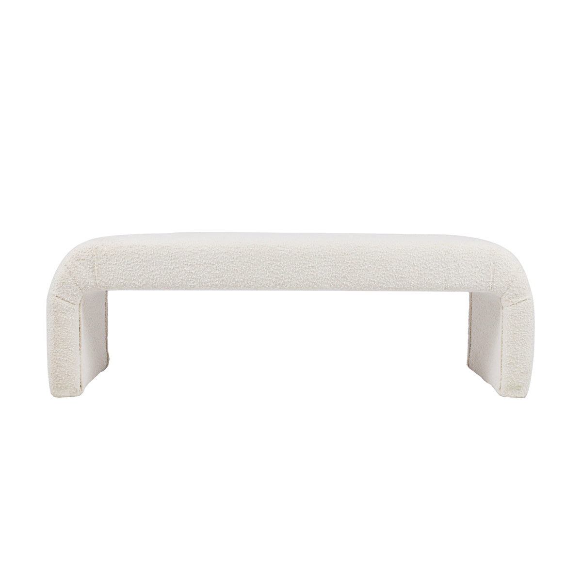 The Curve Bench Ottoman - White Boucle