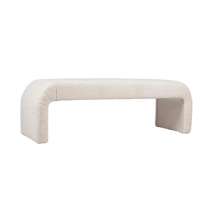 The Curve Bench Ottoman - White Boucle