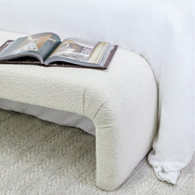 Load image into Gallery viewer, The Curve Bench Ottoman - White Boucle
