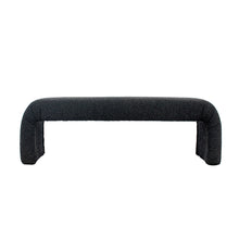 Load image into Gallery viewer, The Curve Bench Ottoman - Black Boucle
