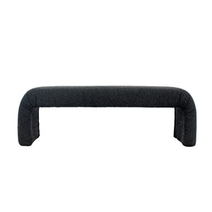 The Curve Bench Ottoman - Black Boucle