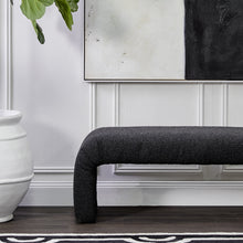 Load image into Gallery viewer, The Curve Bench Ottoman - Black Boucle
