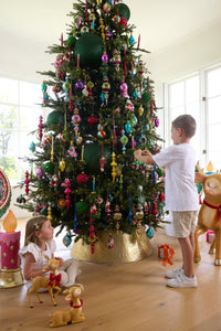 Sitting Retro Reindeer With Bow  19.5x10.5x19cm