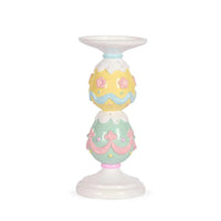 22cm Pastel Piped Double Egg Candle Holder - House Journey