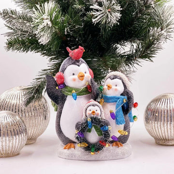 24cm Light Up Penguin Family - Exquisite Homewares 