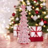 30.5cm Frosted Peppermint Strap Tree - Exquisite Homewares 