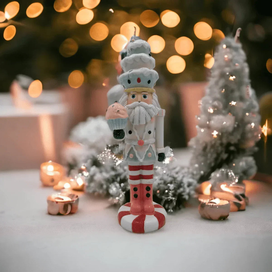 30cm Candy Nutcrackers Holding Cupcake - Exquisite Homewares 