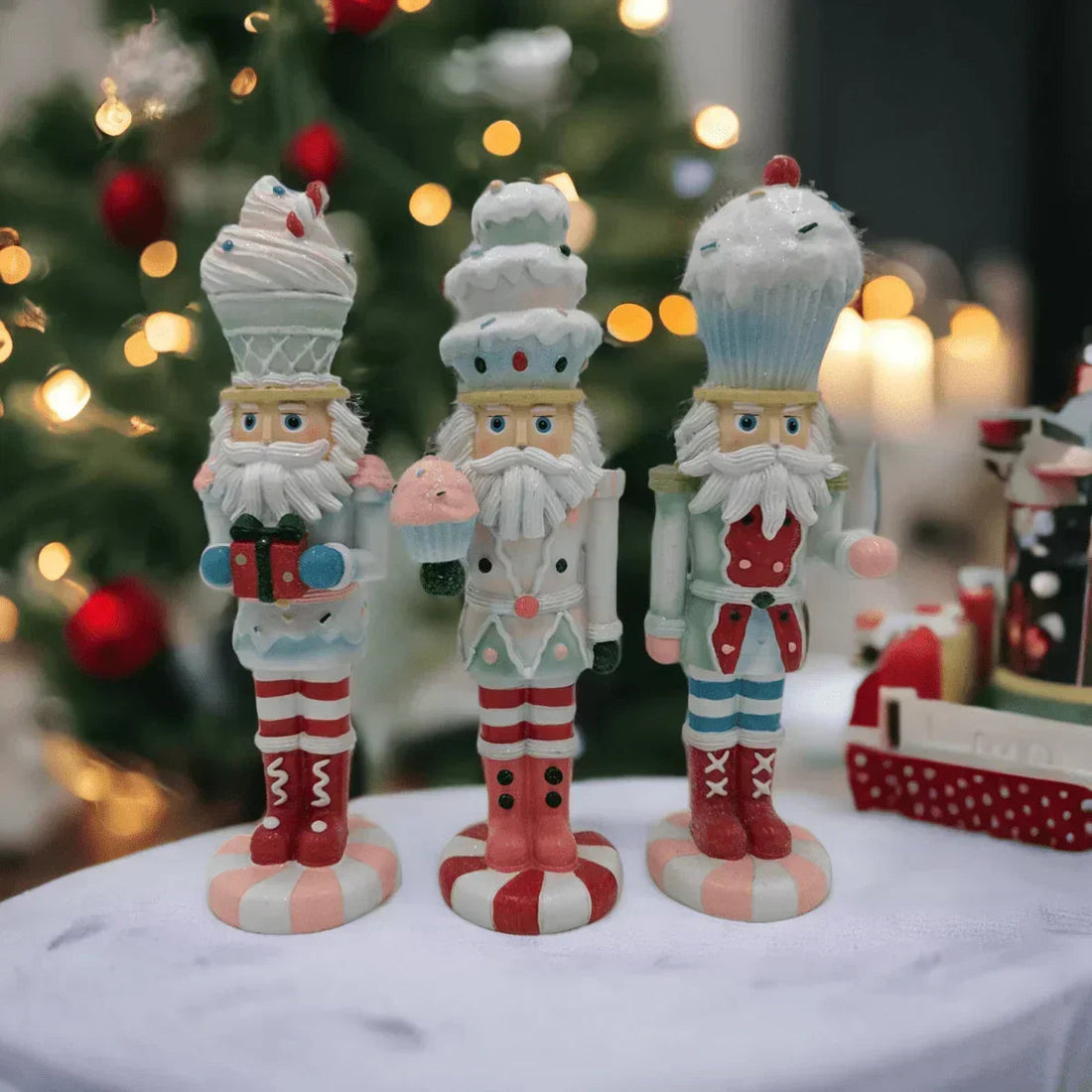 30cm Candy Nutcrackers Holding Cupcake - Exquisite Homewares 