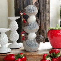 31.5cm Rustic Hen Stack with Eggs - Exquisite Homewares 