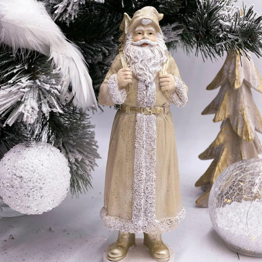 31cm Metalic Woodland Santa - Exquisite Homewares 