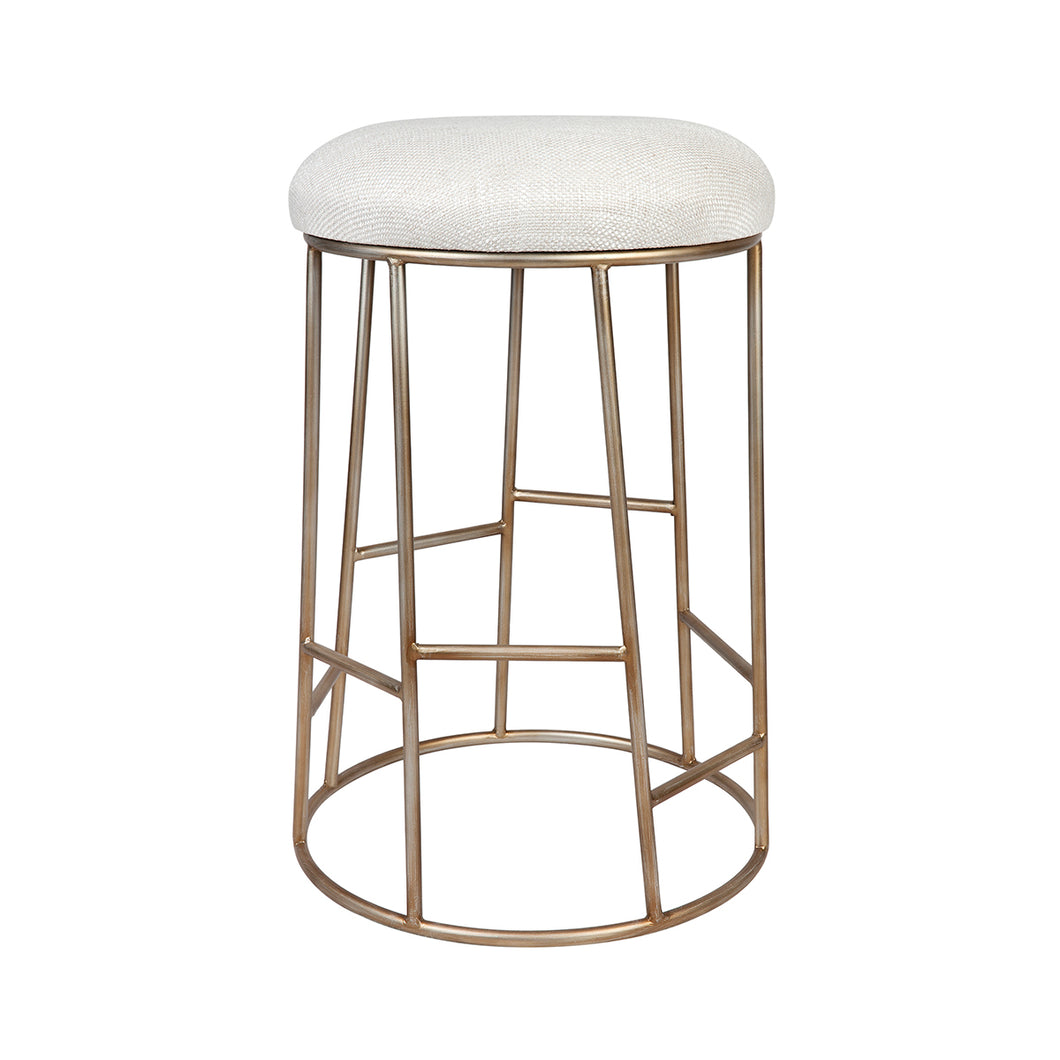 Aiden Gold Steel Kitchen Stool - Natural Linen