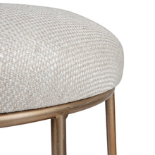 Load image into Gallery viewer, Aiden Gold Steel Kitchen Stool - Natural Linen
