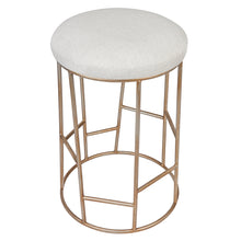 Load image into Gallery viewer, Aiden Gold Steel Kitchen Stool - Natural Linen
