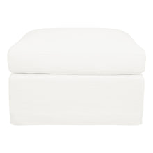 Load image into Gallery viewer, Birkshire Slip Cover Ottoman - White Linen
