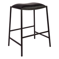 Kai Black Kitchen Stool - Black Vegan Leather