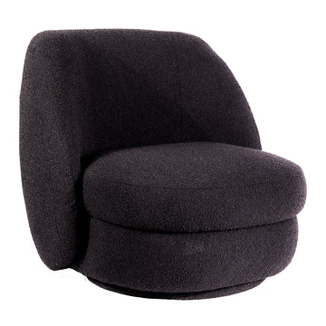 Aurora Swivel Chair - Black Boucle