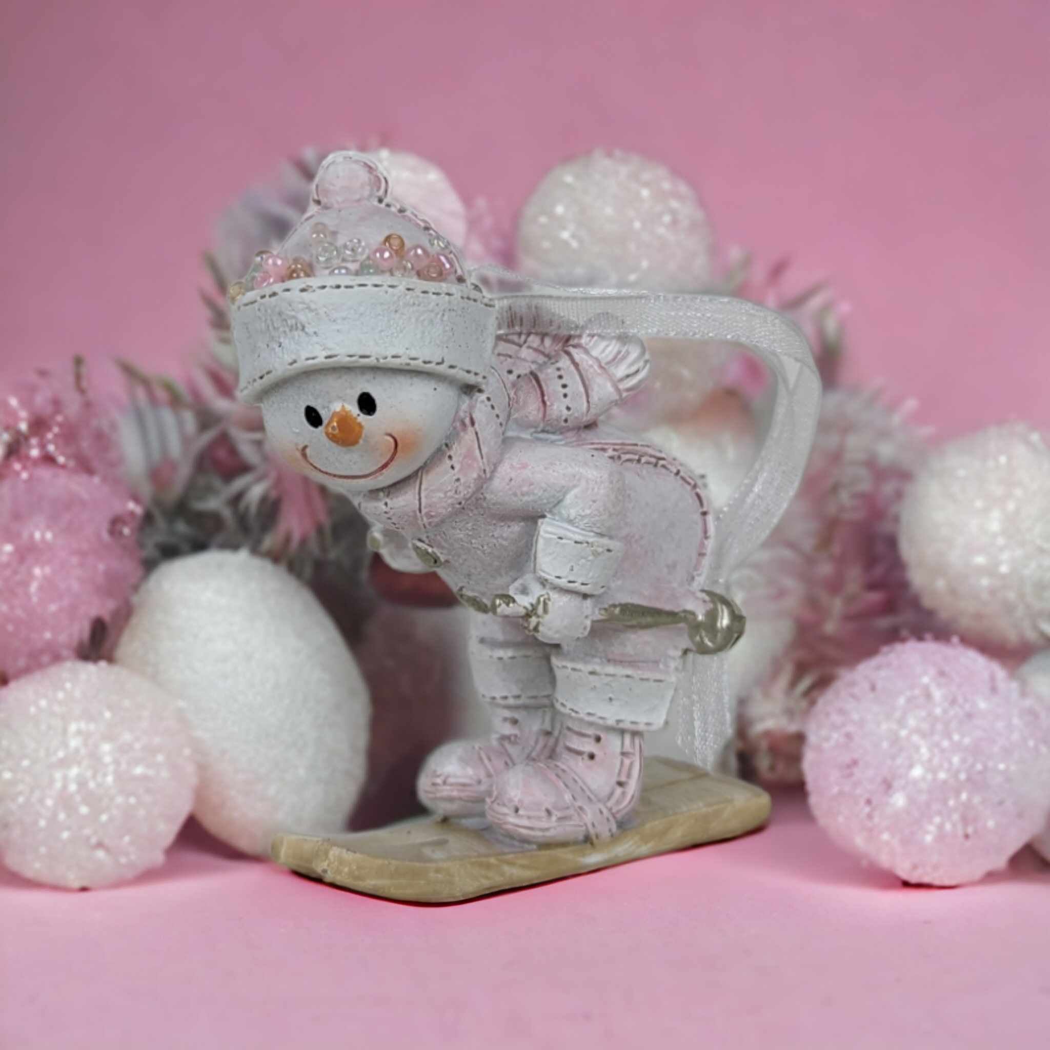Skiing Snowman Christmas Tree Ornament