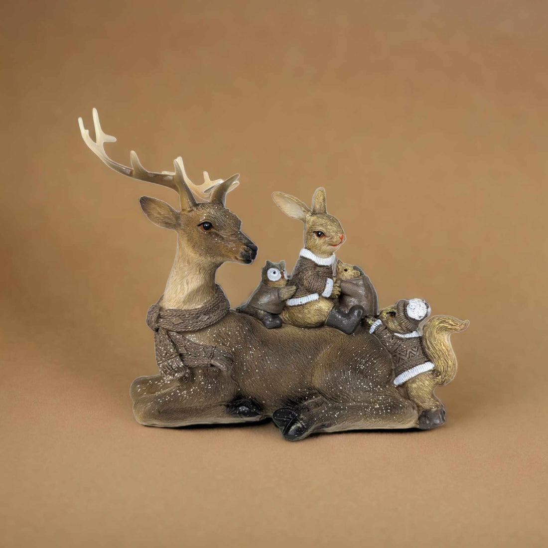 Sitting Reindeer and Woodland Friends