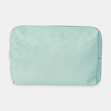 Load image into Gallery viewer, Large Beauty Bag - Woven Teal
